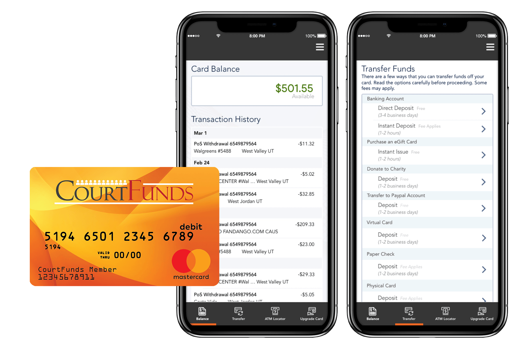 CourtFunds card and Currencie app